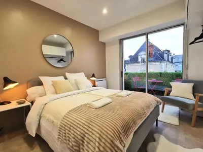 Un ou plusieurs lits dans un hébergement de l'établissement Appartement T2 Cocooning, Secteur Doutre