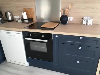 Cuisine ou kitchenette dans l'établissement La Terrasse du golf