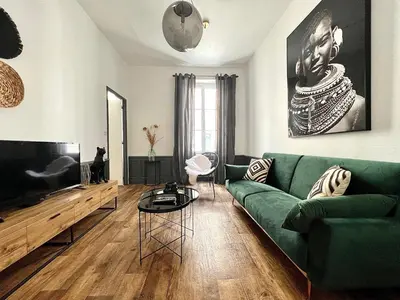 Coin salon dans l'établissement Bel appartement proche gare, centre ville d'Angers