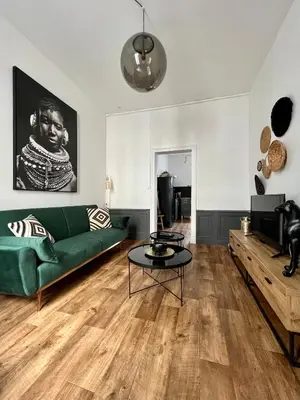 Coin salon dans l'établissement Bel appartement proche gare, centre ville d'Angers