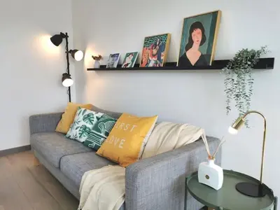Coin salon dans l'établissement CHIC 2CHAMBRES,70m²+balcon+parking+WIFI