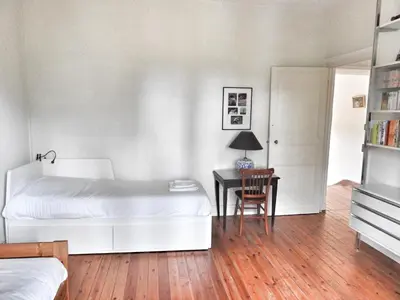 Un ou plusieurs lits dans un hébergement de l'établissement Villa familiale à 300m de la plage de L’Océan