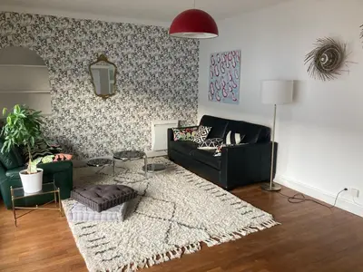 Coin salon dans l'établissement Maison chapi