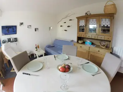 Cuisine ou kitchenette dans l'établissement Entre pinède et océan