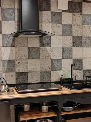 Cuisine ou kitchenette dans l'établissement GITE DE LA JANIERE
