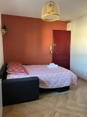 Un ou plusieurs lits dans un hébergement de l'établissement Studio - Cosy Kaza