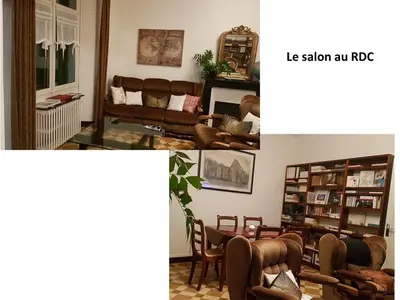 Coin salon dans l'établissement Maison de famille Benaiteau à 10' du Puy du Fou