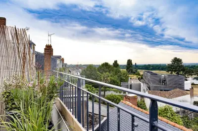 Balcon ou terrasse dans l'établissement petit Gîte T2 des balcons d'Ancenis
