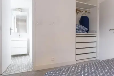 Un ou plusieurs lits dans un hébergement de l'établissement petit Gîte T2 des balcons d'Ancenis