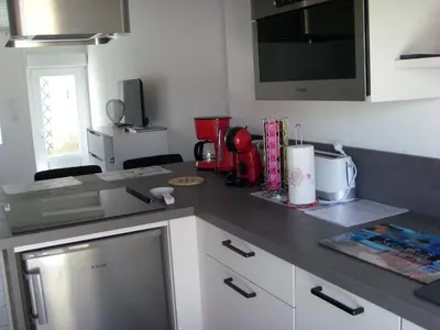 Cuisine ou kitchenette dans l'établissement studio rénové