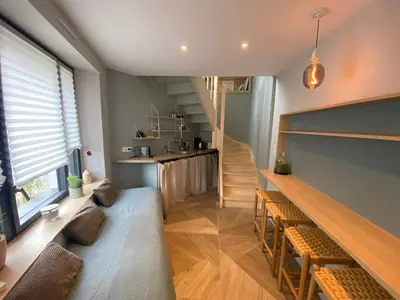 Cuisine ou kitchenette dans l'établissement La Suite du Héron nantais