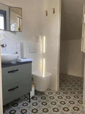 Salle de bains dans l'établissement La Suite du Héron nantais