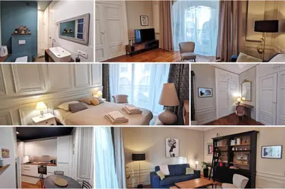 Coin salon dans l'établissement Le Royal Couëdic - Les Maisons de Madeleine