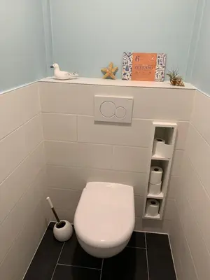 Salle de bains dans l'établissement Gîte du marais