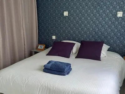 Un ou plusieurs lits dans un hébergement de l'établissement Maison de vacances à Notre-Dame-de-Monts, 81m², 6 personnes, proche plage - FR-1-540-153