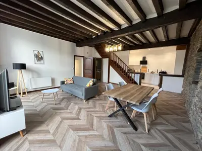 Coin salon dans l'établissement Le cottage de l’Oudon