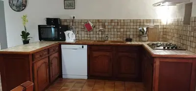 Cuisine ou kitchenette dans l'établissement Maison de campagne au cœur d'un élevage de poneys connemara