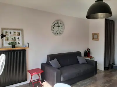 Coin salon dans l'établissement Bourgonnier 19 - Charmant studio à Angers
