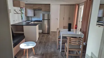 Cuisine ou kitchenette dans l'établissement Superbe Mobil home 6-8 personnes (57)