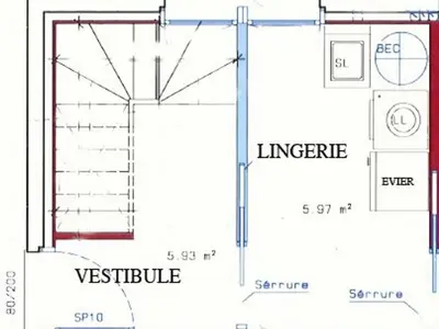 Plan de l'établissement Studio lumineux avec loggia, à 50m de la plage, parking privé, proche commerces et restaurants - FR-1-306-1236