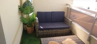 Coin salon dans l'établissement Face estacade, studio 4 personnes vue mer