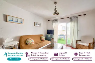 Coin salon dans l'établissement 600m de la plage - Maison pour 5 - Terrasse
