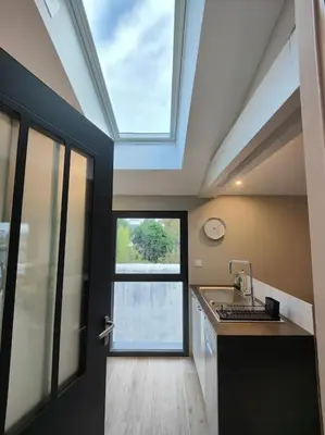 Cuisine ou kitchenette dans l'établissement Gîte urbain Happy Nantes