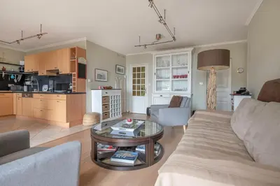 Coin salon dans l'établissement Appartement face mer pour 4 personnes