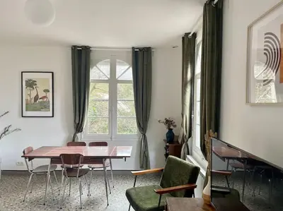 Coin salon dans l'établissement Appartement à Clisson
