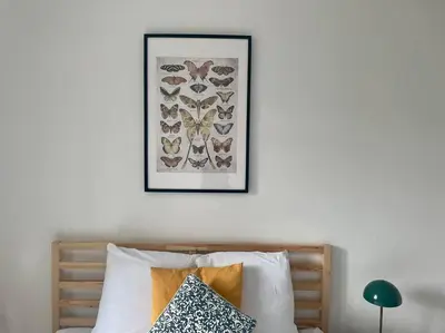 Un ou plusieurs lits dans un hébergement de l'établissement Appartement à Clisson