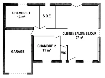 Plan de l'établissement Maison Calme avec Jardin Clos, Près de Pornic et Nantes, Wifi et Équipements Bébé Inclus - FR-1-306-1239