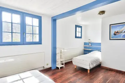 Un ou plusieurs lits dans un hébergement de l'établissement Maison pour 11 - Piscine - Noirmoutier-en-L'île