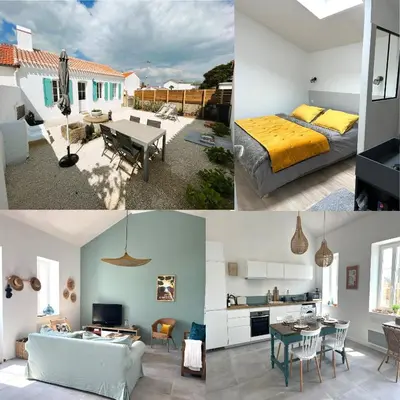 Coin salon dans l'établissement La Maison de Lena 500m de la Plage