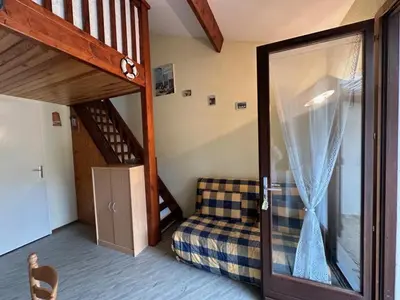 Un ou plusieurs lits dans un hébergement de l'établissement Maison de vacances à Notre-Dame-de-Monts avec piscine et parking privés - FR-1-540-209
