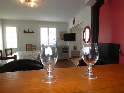 Télévision ou salle de divertissement dans l'établissement Notre-Dame-de-Monts : Maison 77m², 4 personnes, Animaux admis, Parking - FR-1-540-252