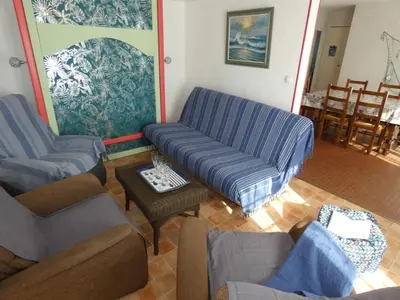 Coin salon dans l'établissement Notre-Dame-de-Monts : Maison 77m², 4 personnes, Animaux admis, Parking - FR-1-540-252